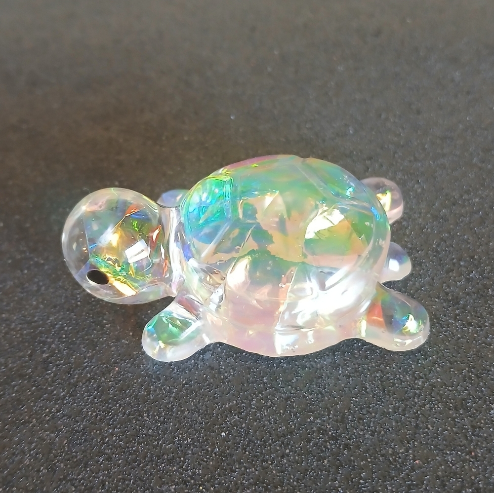 Cute Iridescent "crystal" turtle figurine collectible handmade new